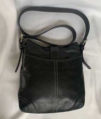 Coach Vtg Soho Flap Crossbody/shoulder Bag Black Leather