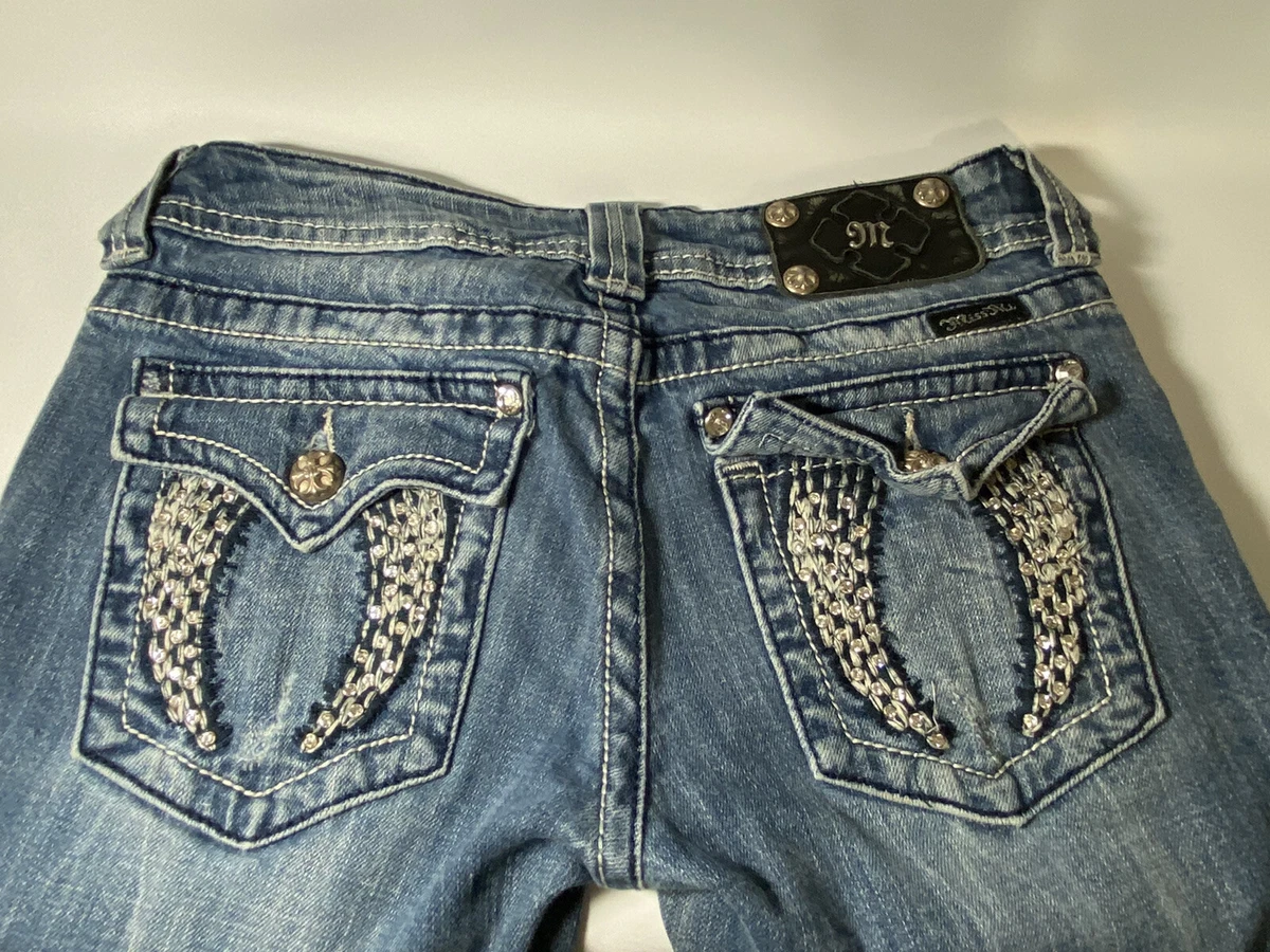 Miss Me Angel Women s Wings Boot Cut Denim Jeans Size 27