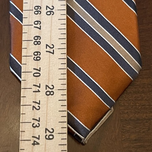 Perry Ellis Orange Black Hand Made 100% Silk Men’s Neck Tie Made In China - 第 5/9 張圖片