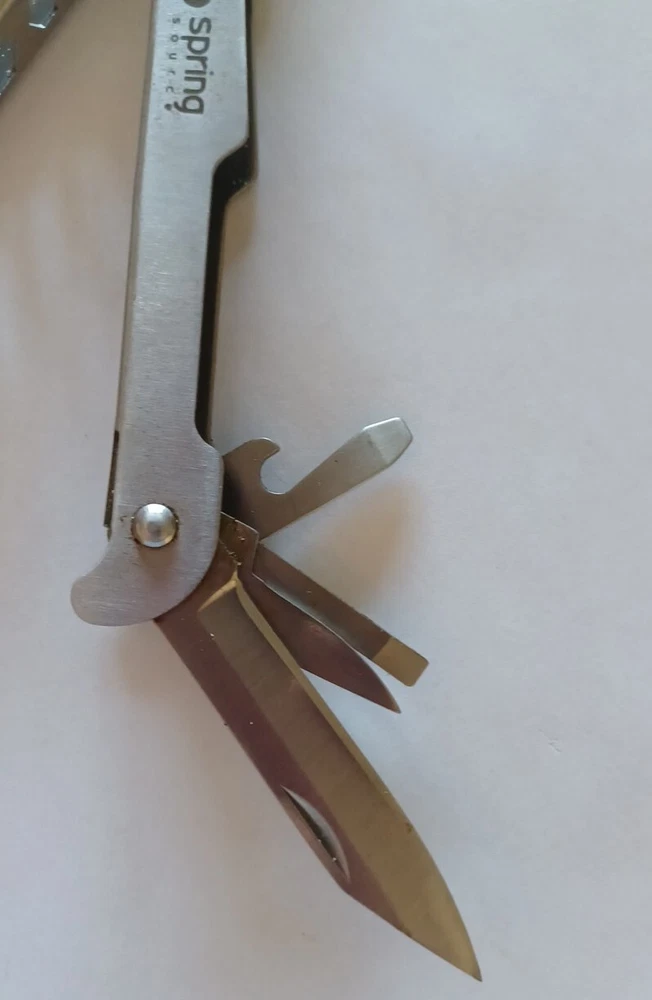 Multi Tool SPRING SOURCE Open Needle Nose Pliers With Cutter Compact 15 tools