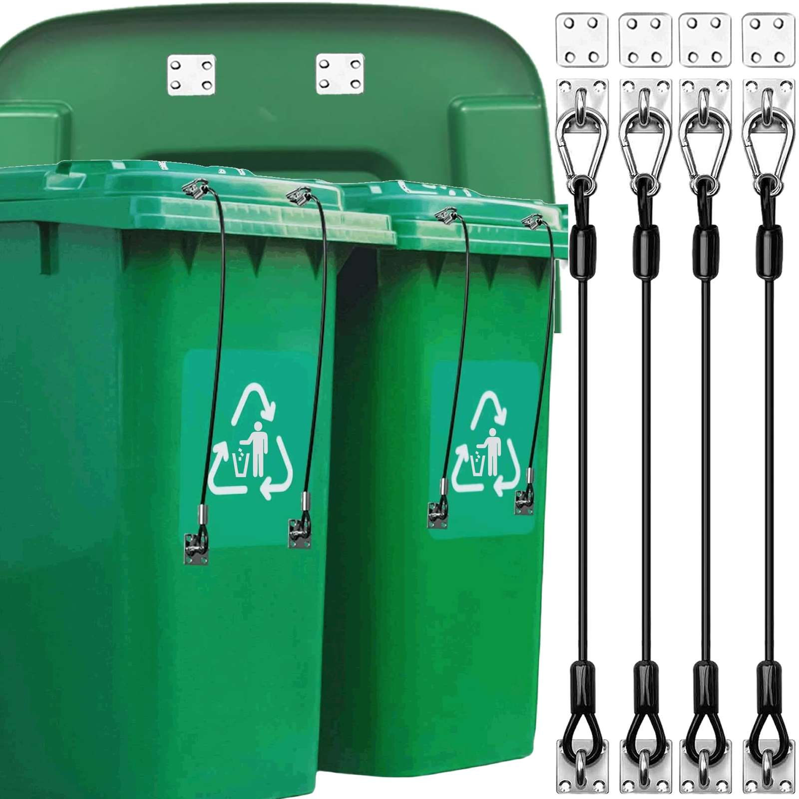 Animal-Proof Trash Can Locks for Bears, Raccoons, Squirrels, and Dogs-image