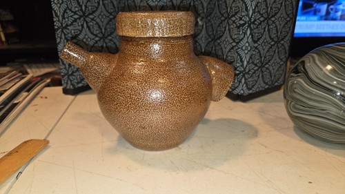 Handmade Extra Large Red Clay Tea Pot withLid - stoneware primative - Picture 2 of 8