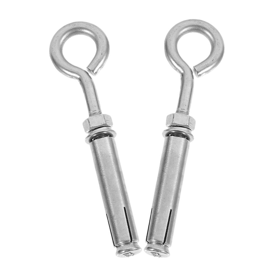 2pcs Wall Concrete Brick Anchors Stainless Steel Screw Eye Bolts