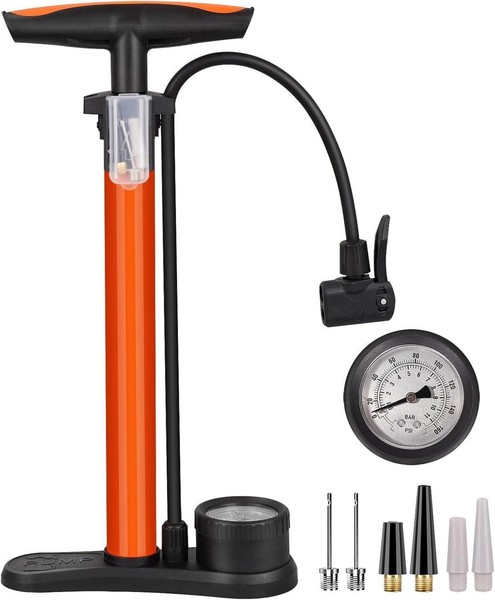 Hochdruck Fahrradpumpe Standluftpumpe Ventile Manometer 11Bar/160 Psi-image