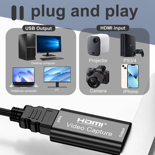 Carte De Capture Vidéo HDMI 1080P 4K Portable Plug & Play Adapté Aux Jeux Str... - Zdjęcie 5 z 7