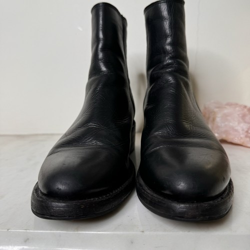 Frye Demi Zip Black Leather Ankle Boots Biker Moto Goth Size 7 Rocker Chic - Picture 4 of 11