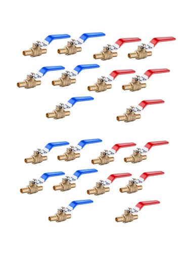 EFIELD 20PCS 1/2" PEX FULL PORT SHUT OFF BALL BRASS VALVE HOT AND COLD NO LEAD