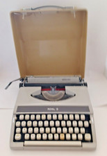 Vintage 1970s Royal Mercury Typewriter Portable w/ Cover Case Tan thumbnail