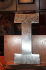 "I" Large 13" Stainless Steel Metal Letter Wall Decor Sign 1-1/2" Deep 7" Wide