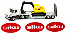 SILVER SIKU SCANIA 3-Axle T-CAB Truck & 2-Axle LOW-LOADER Trailer with EXCAVATOR
