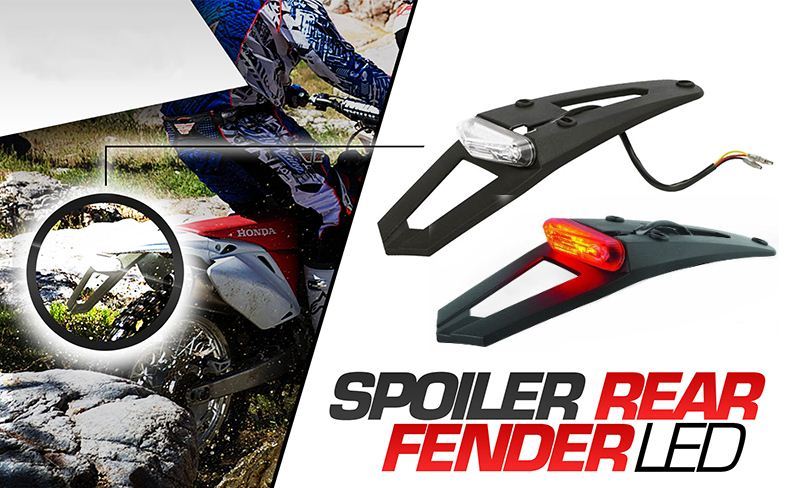 Polisport RSP LED 3.0 Motorcycle Tail Light | Black Brake Light With License Plate Lamp ECE Homologated - View #10
