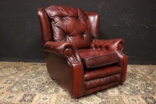 Poltrona original Chesterfield / Chester bergere / pelle marrone / brown leather
