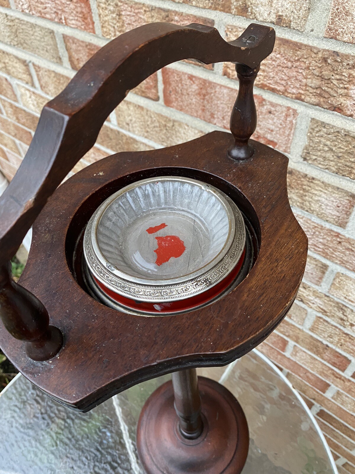 Vintage Wooden Ashtray Stand Ornate Antique Standing Ash Tray A eBay