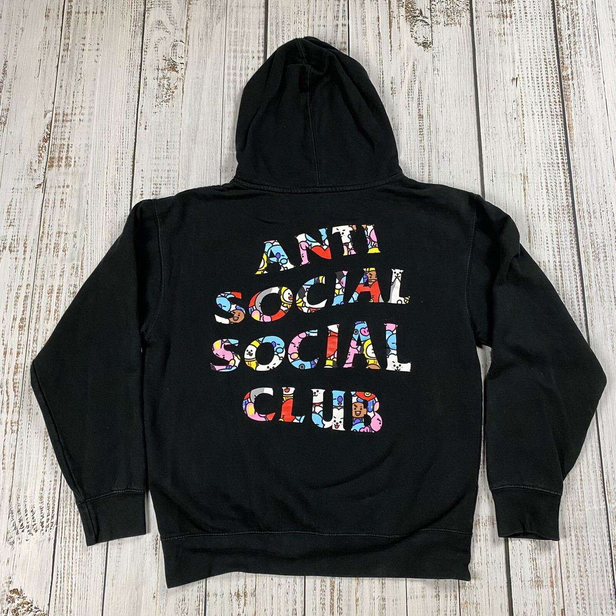 OFFICIAL ANTI SOCIAL SOCIAL CLUB x BTS BT21 HOODIE SIZE MEDIUM