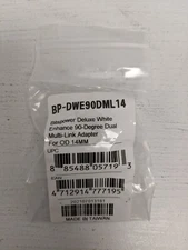 Bitspower Deluxe White Enhance 90-Degree Dual Multi-Link Adapter - OD 14MM - New