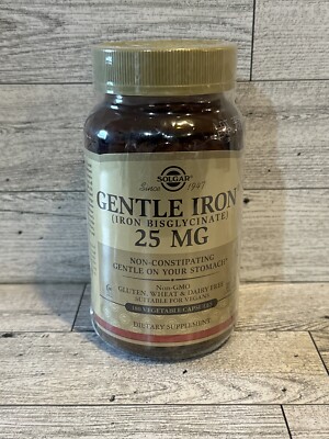 Solgar, Gentle Iron, 25 mg, 180 Vegetable Capsules, Exp 05/2026