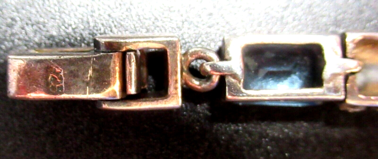 Sterling Silver 925 Blue Rectangular Stone & Marc… - image 5