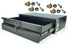 3 HE SFX Rackschublade 32 cm tief schwarz Schloß Rack Schublade abschließbar 19"