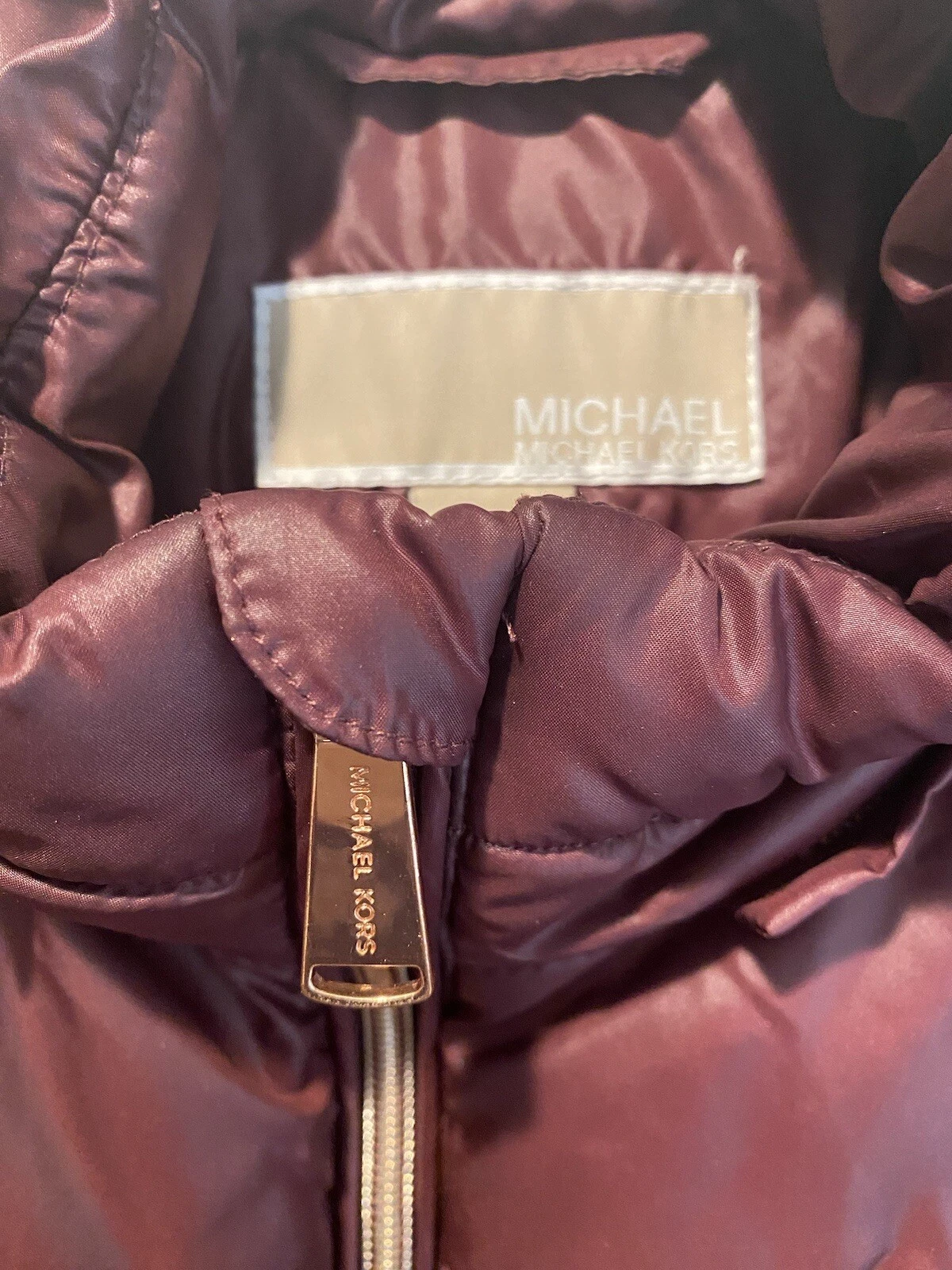 Giacca bambina Michael Kors taglia 14 rosa bordeaux senza cappuccio