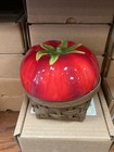 Longaberger Pottery Tomato Lid Topper Only/ No Basket-New In Box