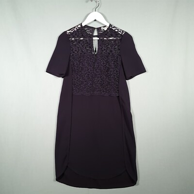 white christmas dresses WHISTLES BLACK LONG SLEEVE CROCHET PENCIL DRESS SIZE 10 – Whispers Dress  Agency main image 1