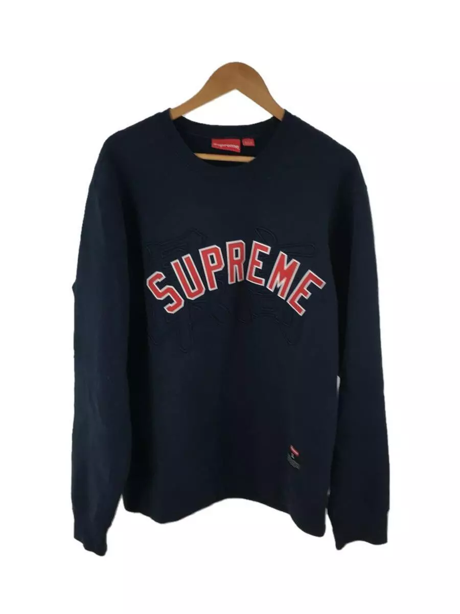 Supreme sweatshirt L navy cotton 20SS Kanji Logo Crewneck best/kanji