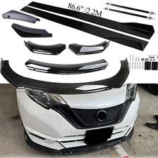 For Nissan Versa Note Front Bumper Lip Spoiler + Side Skirts + Rear Lip