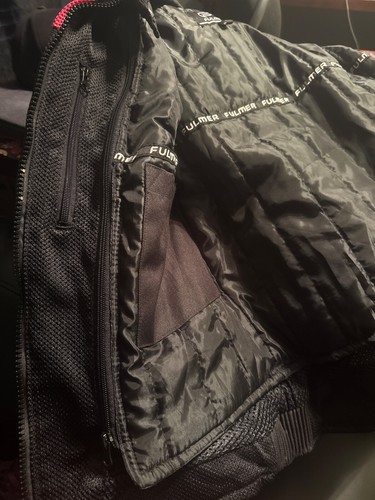 Fulmer Ladies Motorcycle Jacket Armor Pink Black Padded with PVC. - Picture 5 of 9