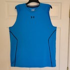 Under Armour Fitted Heatgear Blue Sleeveless Tank-Top  Men's Size 2XL
