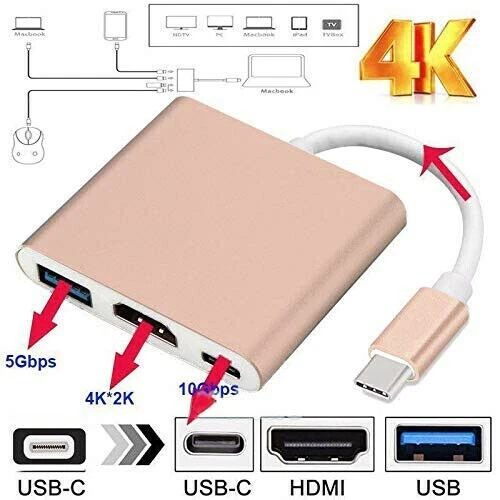 For iPhone 16 Plus 16 Pro Max/Pro USB Type-C to HDMI Mirror Cable 4K HD Adapter - Image 2 of 4