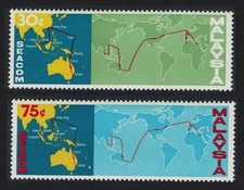 Malaysia Hong Kong SEACOM Telephone Cable 2v 1967 MNH SG#42-43