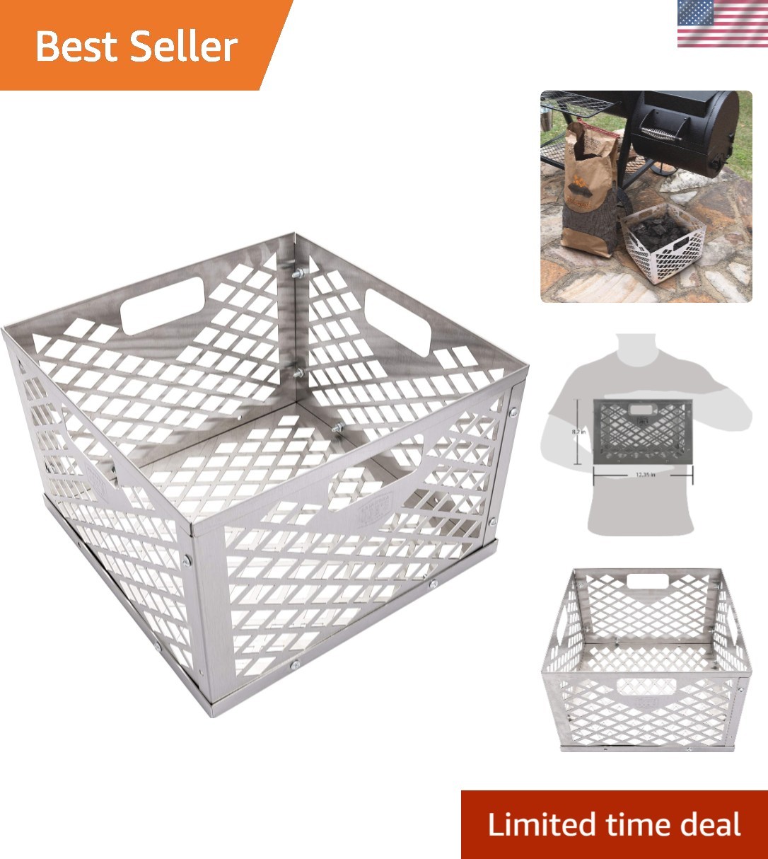Heavy-Duty Stainless Steel Offset Smoker Firebox - Ideal for