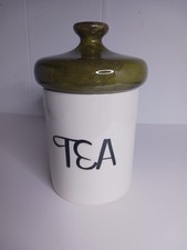 Vintage Holiday Designs Tea Canister Green Mushroom Lid Cottage Core Granny