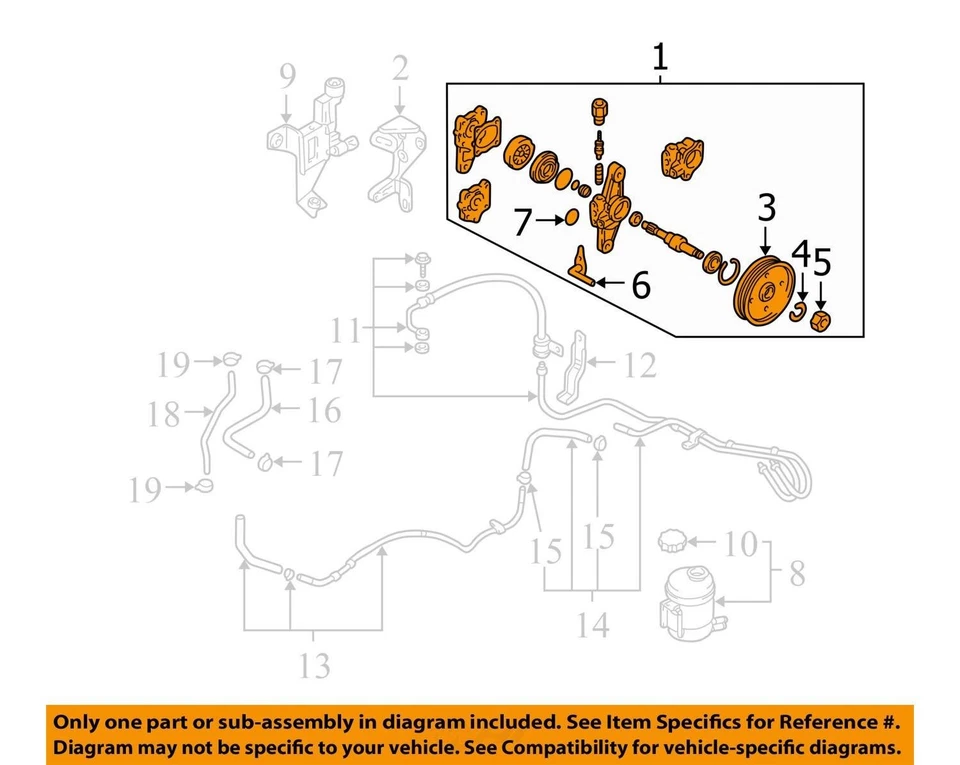 2005 Hyundai Elantra Power Steering Pump OEM 96K Miles - LKQ365361050 - Image 4 of 4