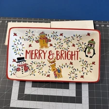 Temptations Winter Whimsy Merry & Bright 14” Tray/Serving Platter Holiday -  New
