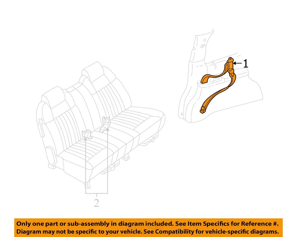 KIT DE CINTURÓN R/ASIENTO #2 RETRO SI 88951223 PARA CHEVROLET VENTURE 1999-2002 - NUEVO OEM Foto 2 de 3