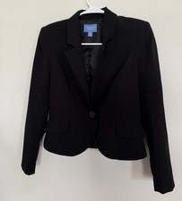 Vintage Vera Wang Womens Cropped Black Blazer