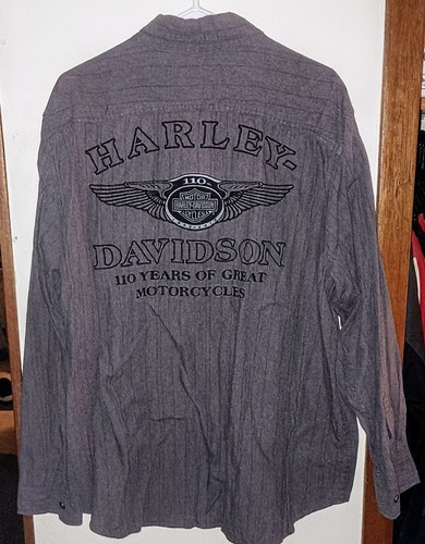 HARLEY DAVIDSON SHIRT 110 ANNIVERSARY MOTORCYCLE RACING COTTON Mens Xl - Picture 1 of 3