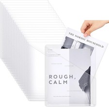 48 Pcs Pocket Folders for 3 Ring Binder Clear Plastic Folders Sleeves with 2