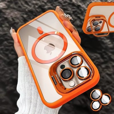 MagSafe Hülle mit Linsenschutz für iPhone 17 16 15 14 13 12 11 Pro Max Plus