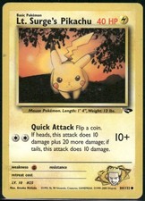 Lt. Surge's Pikachu 84/132 Common Gym Challenge Pokemon Unlimited MP on eBay