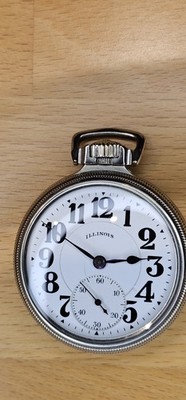 Taschenuhr ILLINOIS BUNN DOUBLE ROLLER 5 Positionen justiert 19 Jewels