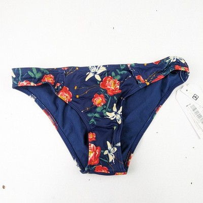 Roxy Navy Floral Swim Bikini Bottoms - Women's Small