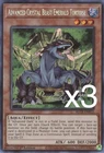 3X Yugioh Advanced Crystal Beast Emerald Tortoise BLCR-EN012 Secret Rare 1st NM