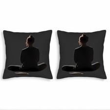 Set of 2 18x18in Throw Pillow Covers - Elegant Geometric Pattern Design