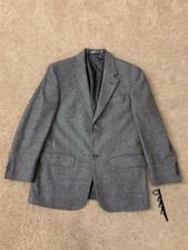 VTG Tweed Jacket Gray 100 Wool Blazer Sport Coat Jacket Small 38S