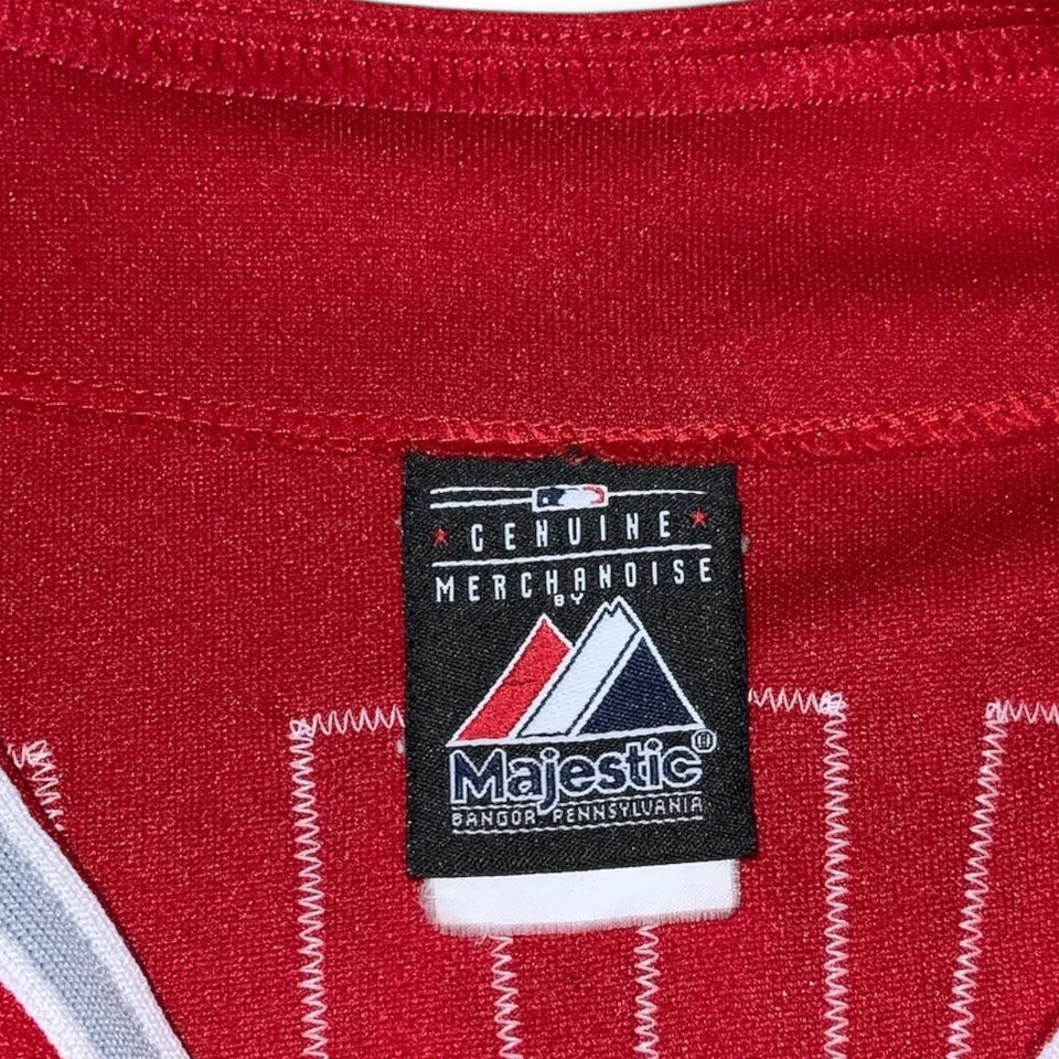 Majestic Los Angeles Angels Jersey Men's XL Red White Josh Hamilton #32 Home - Image 2 of 4