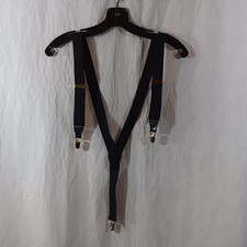 Vintage Pelican USA Mens Black Suspenders Classic Academia Preppy Dad