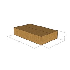 50 20x12x4 Kraft Brown Corrugated Shipping Boxes 32 ECT Single-Wall New