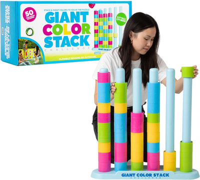 Giant Color Stack Challenge by Relatable   Strategy Stacking Game with 50 Puzzle